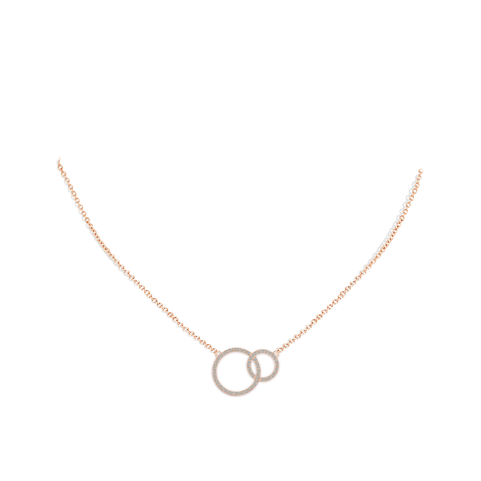1mm KI3 Diamond Encrusted Interlocking Circle Necklace in Rose Gold pen