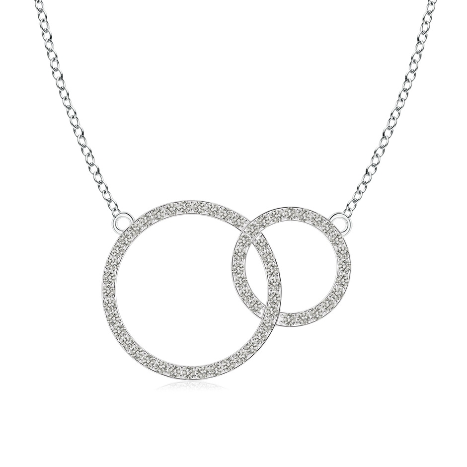 1mm KI3 Diamond Encrusted Interlocking Circle Necklace in White Gold 