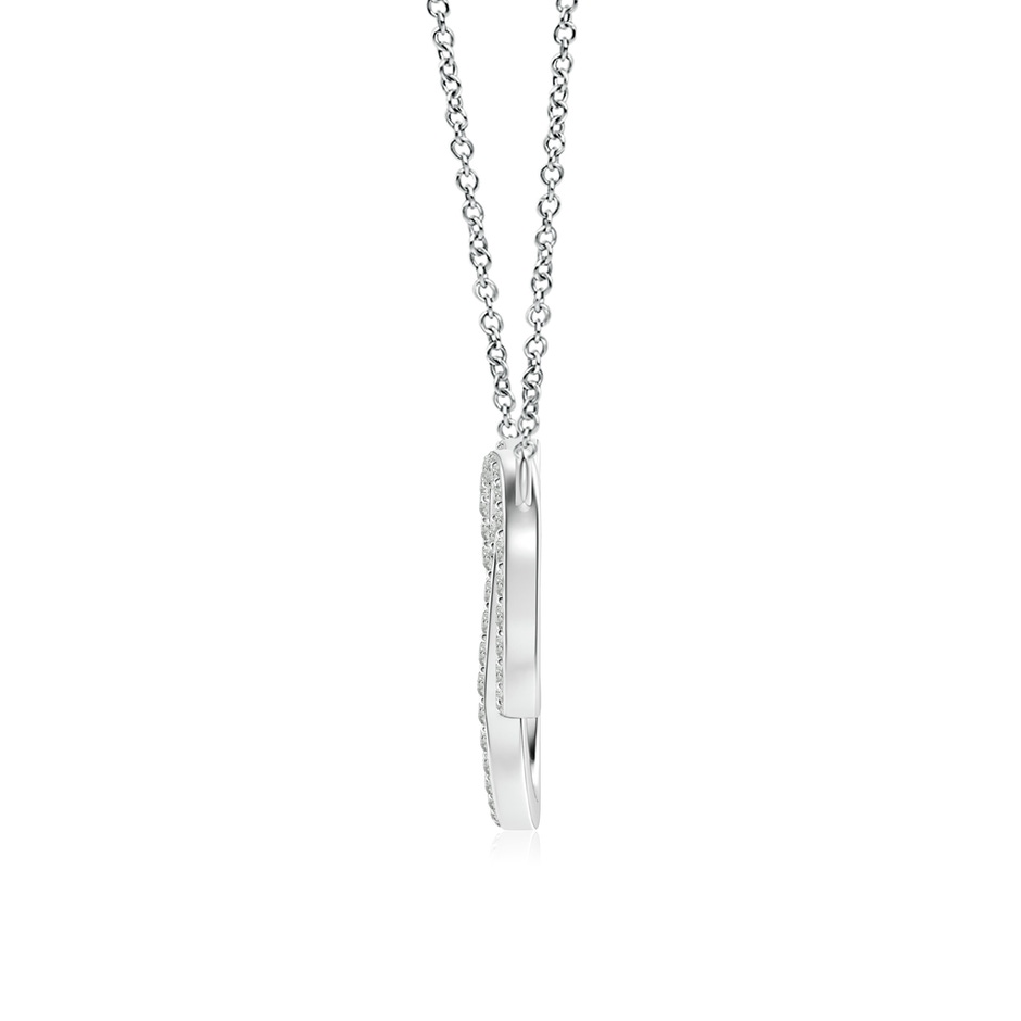 1mm KI3 Diamond Encrusted Interlocking Circle Necklace in White Gold side 199