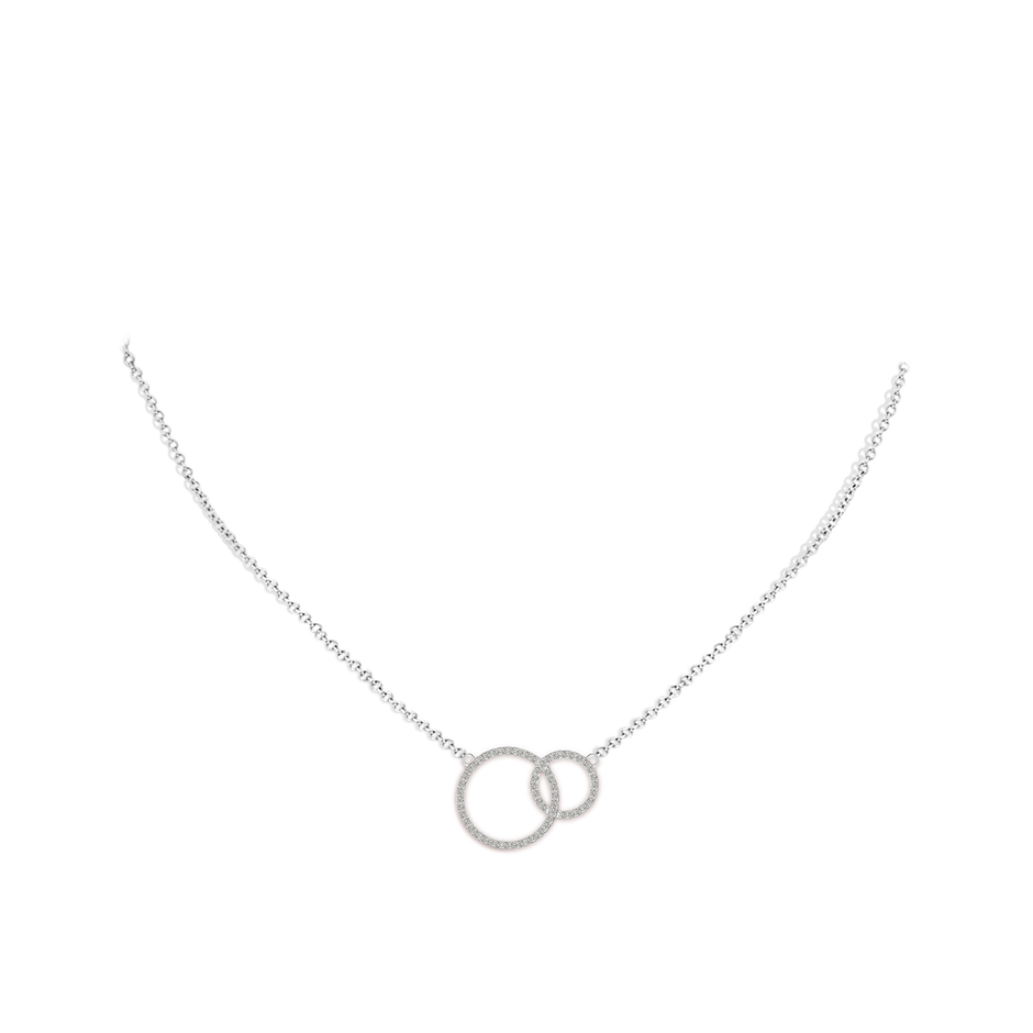 1mm KI3 Diamond Encrusted Interlocking Circle Necklace in White Gold pen