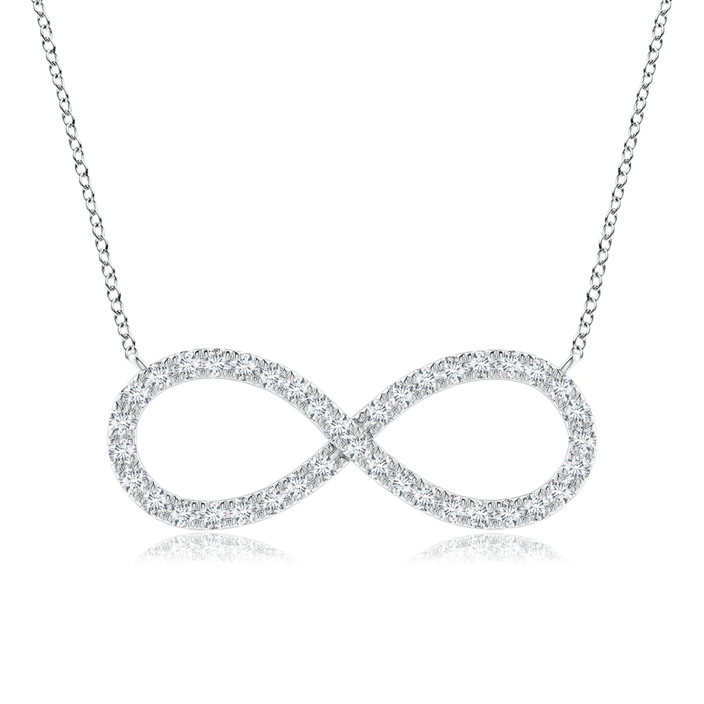 1.2mm GVS2 Diamond Infinity Pendant Necklace in White Gold 