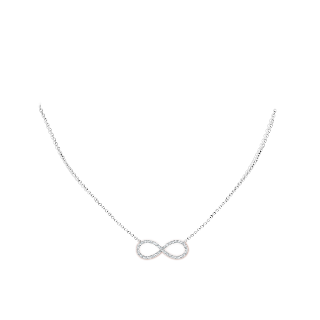 1.2mm GVS2 Diamond Infinity Pendant Necklace in White Gold pen