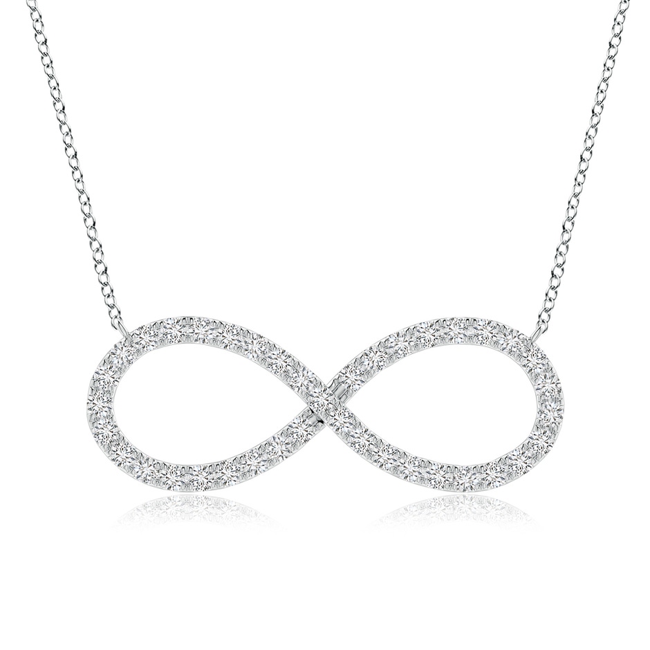1.8mm HSI2 Diamond Infinity Pendant Necklace in White Gold 