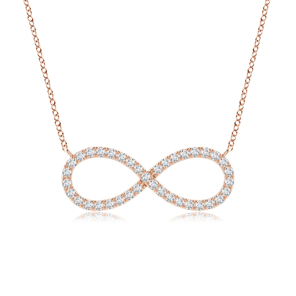 1mm GVS2 Diamond Infinity Pendant Necklace in Rose Gold