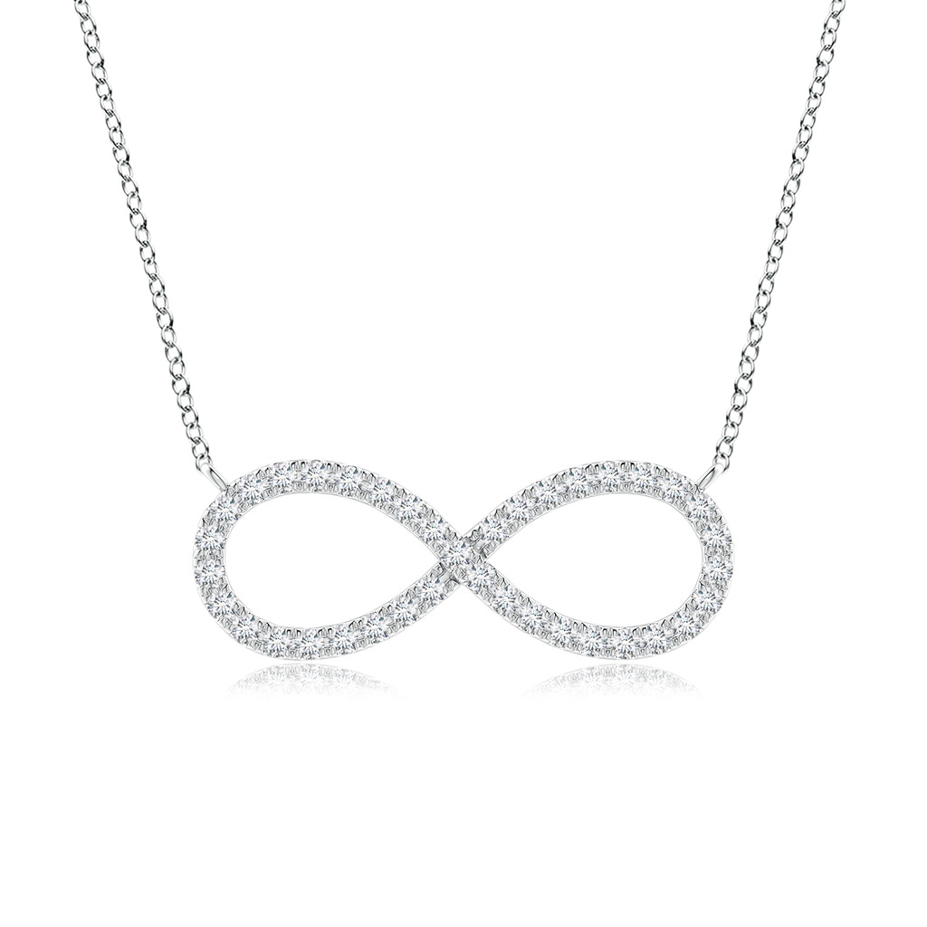 1mm GVS2 Diamond Infinity Pendant Necklace in White Gold