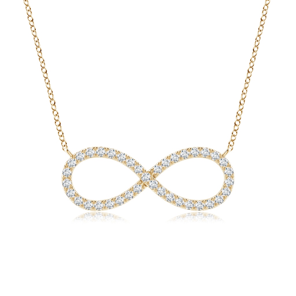 1mm GVS2 Diamond Infinity Pendant Necklace in Yellow Gold