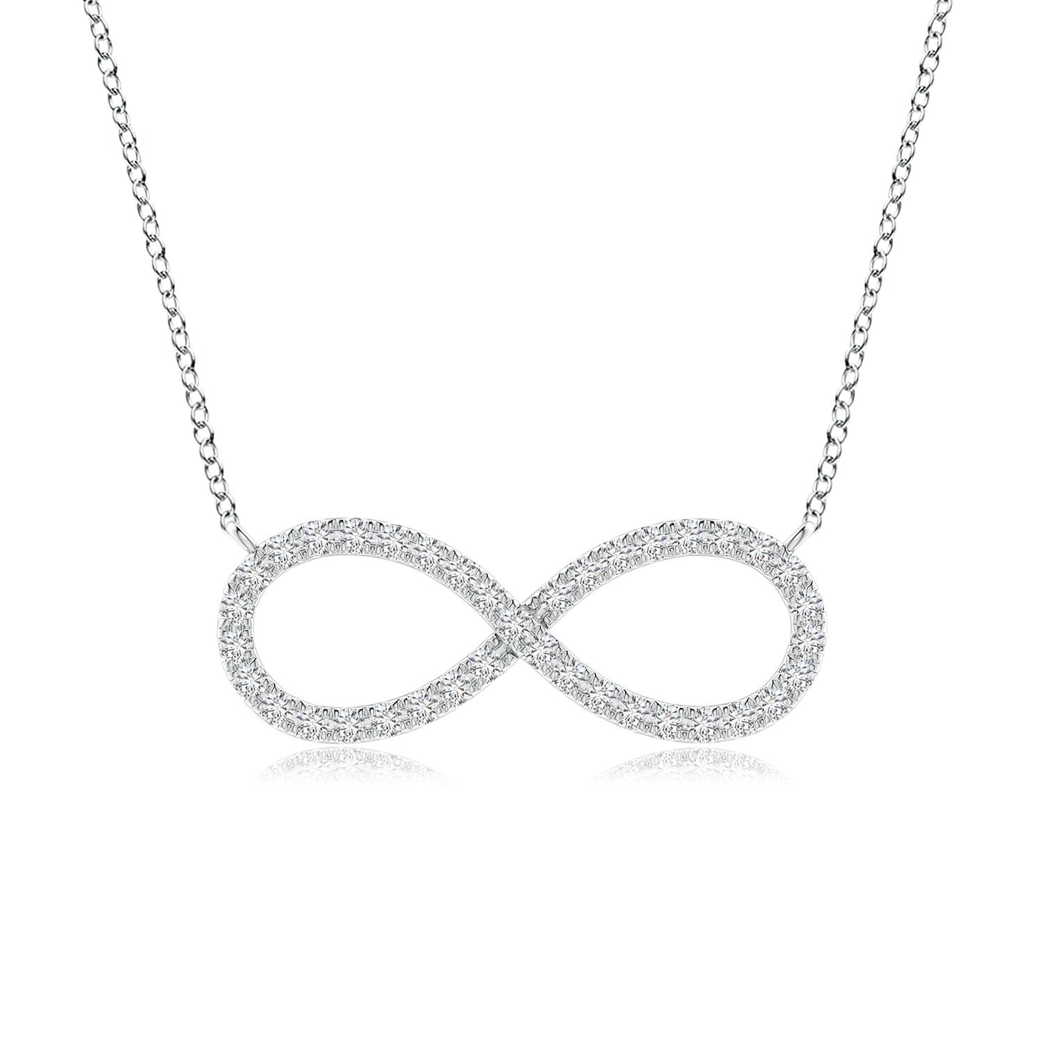 1mm HSI2 Diamond Infinity Pendant Necklace in 18CT White Gold
