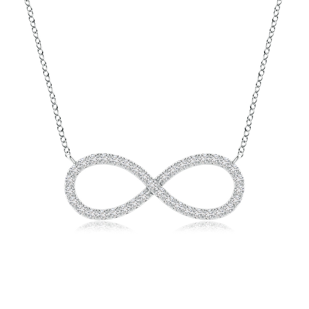 1mm HSI2 Diamond Infinity Pendant Necklace in White Gold 