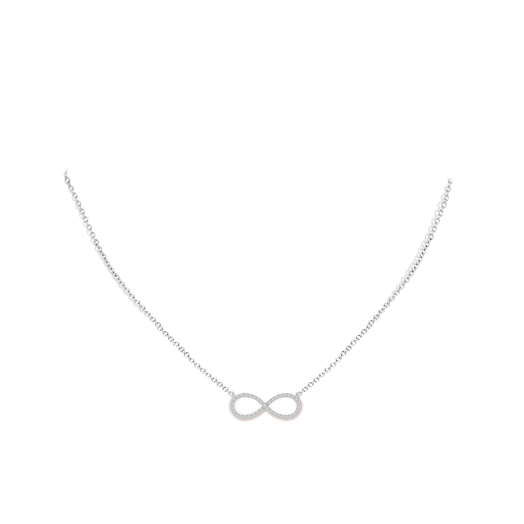 1mm HSI2 Diamond Infinity Pendant Necklace in White Gold pen