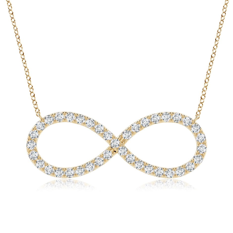 2.1mm GVS2 Diamond Infinity Pendant Necklace in Yellow Gold 
