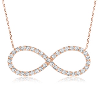 2.3mm GVS2 Diamond Infinity Pendant Necklace in 18K Rose Gold