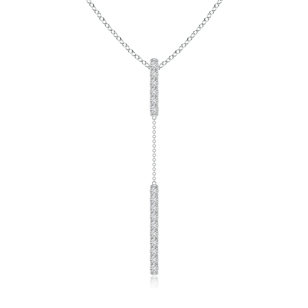 1.4mm HSI2 Diamond Studded Vertical Bar Y Necklace in White Gold