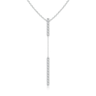 1.4mm HSI2 Diamond Studded Vertical Bar Y Necklace in White Gold