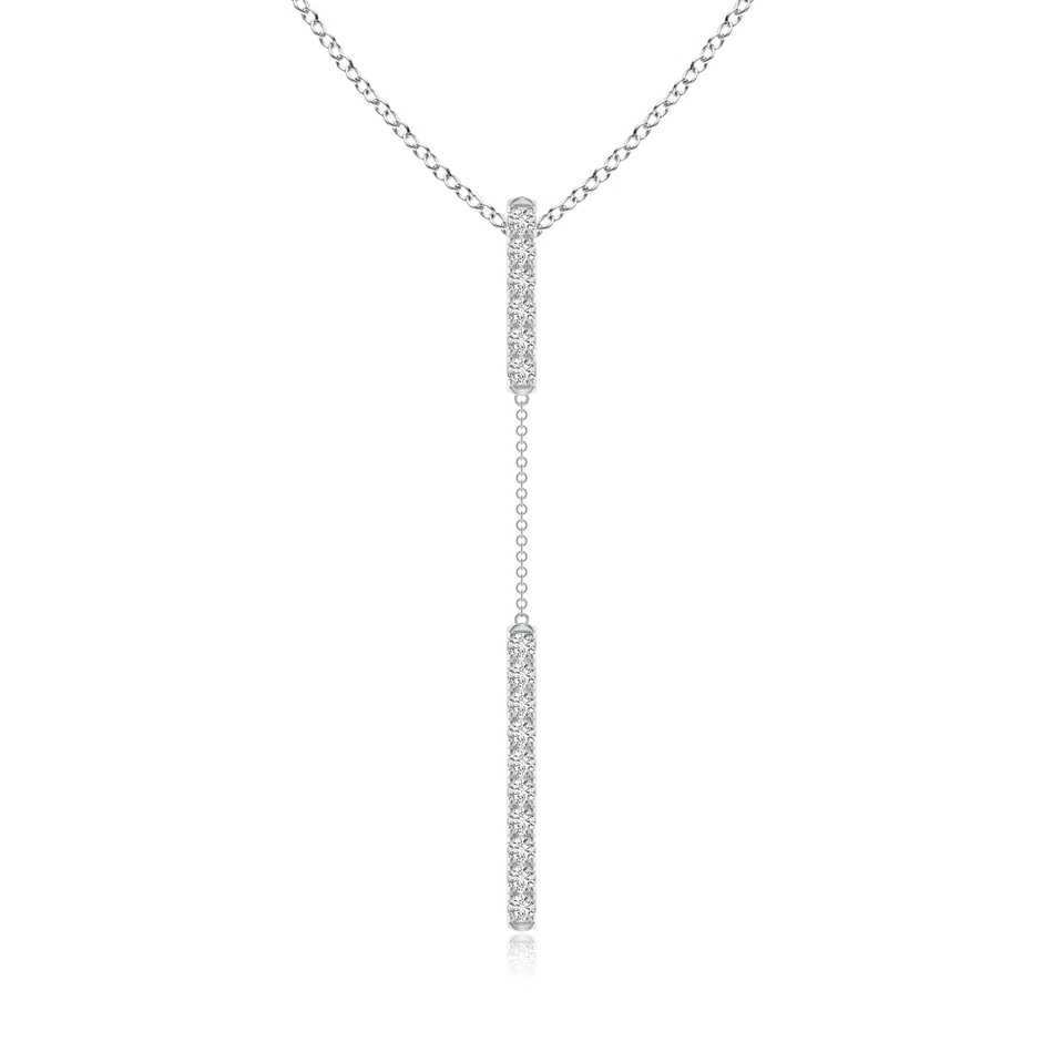 1.4mm HSI2 Diamond Studded Vertical Bar Y Necklace in White Gold 