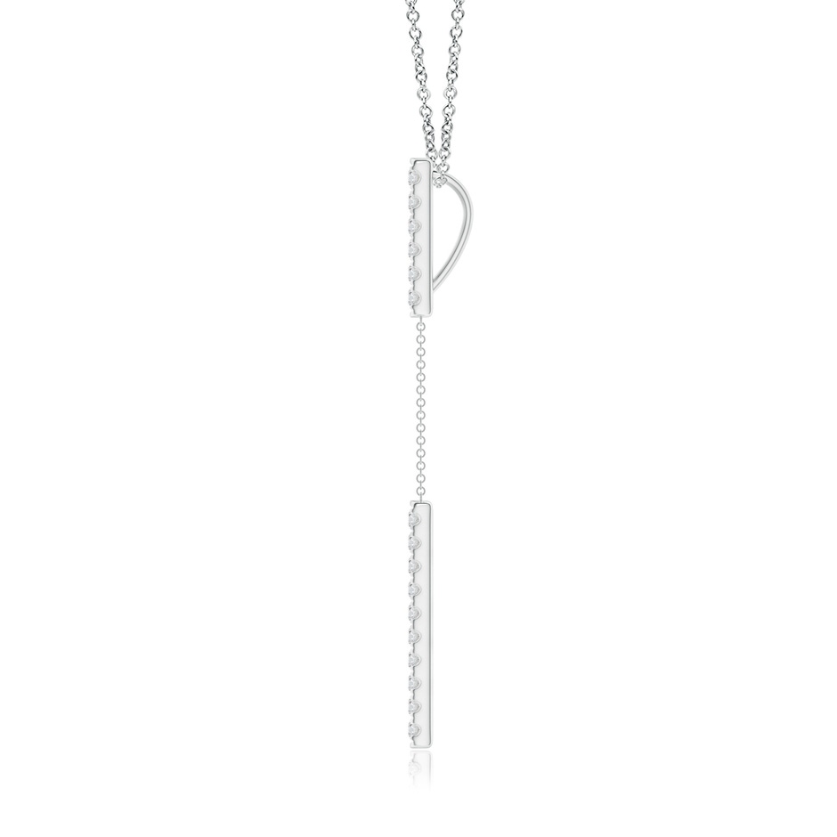 1.4mm HSI2 Diamond Studded Vertical Bar Y Necklace in White Gold side-1