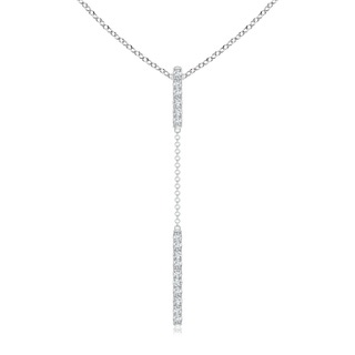 1mm GVS2 Diamond Studded Vertical Bar Y Necklace in White Gold