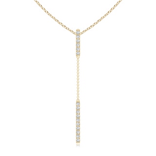 1mm GVS2 Diamond Studded Vertical Bar Y Necklace in Yellow Gold