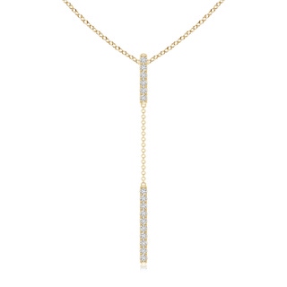 1mm HSI2 Diamond Studded Vertical Bar Y Necklace in 9K Yellow Gold