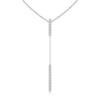 1mm HSI2 Diamond Studded Vertical Bar Y Necklace in White Gold