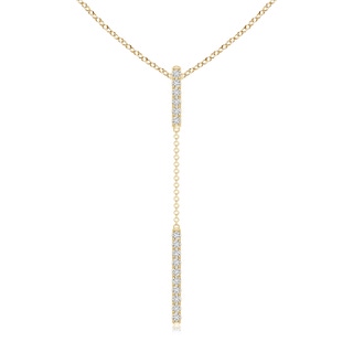 1mm HSI2 Diamond Studded Vertical Bar Y Necklace in Yellow Gold