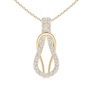 1.3mm GVS2 Diamond Encrusted Everlon Knot Pendant in Yellow Gold