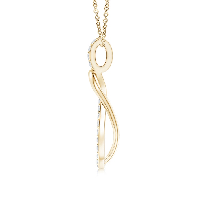 1.3mm GVS2 Diamond Encrusted Everlon Knot Pendant in Yellow Gold Product Image