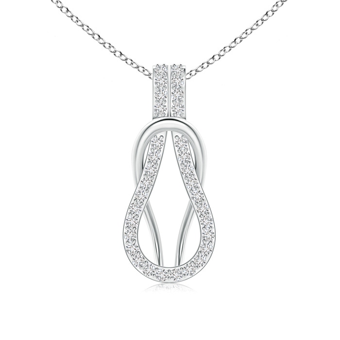 1.3mm HSI2 Diamond Encrusted Everlon Knot Pendant in White Gold 