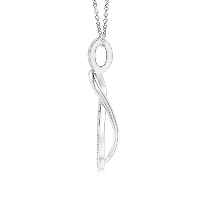 1.3mm HSI2 Diamond Encrusted Everlon Knot Pendant in White Gold product image