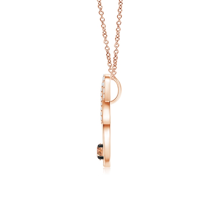 3.4mm AAAA Solitaire Coffee and White Diamond Infinity Pendant in Rose Gold product image