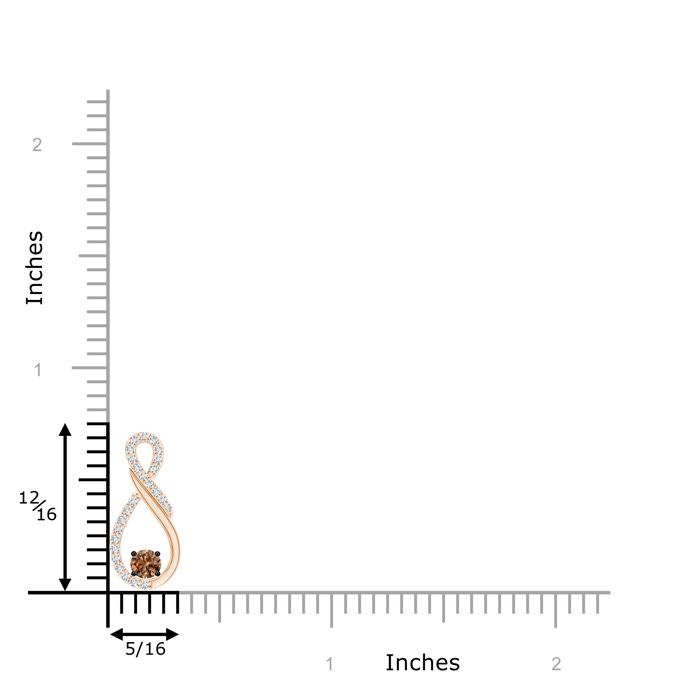 3.4mm AAAA Solitaire Coffee and White Diamond Infinity Pendant in Rose Gold product image