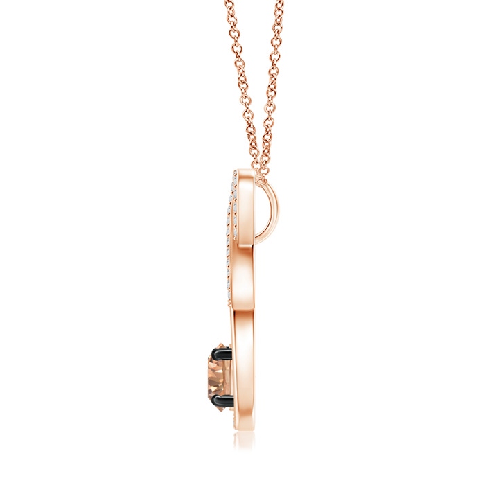 6mm AAA Solitaire Coffee and White Diamond Infinity Pendant in Rose Gold product image