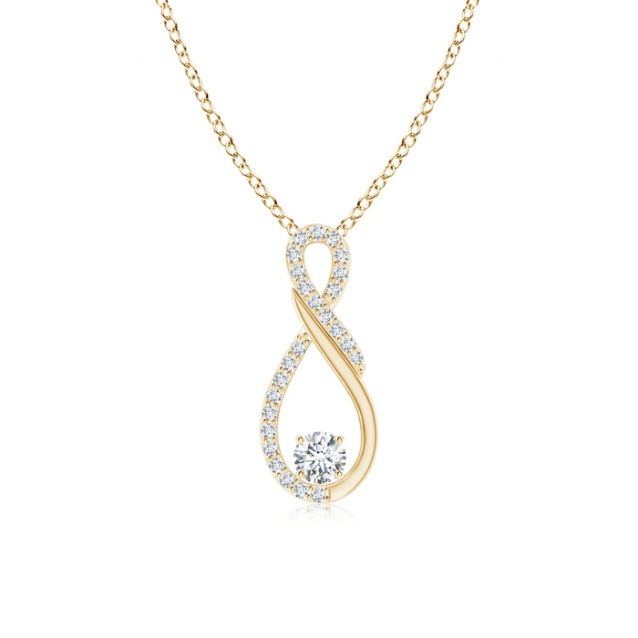 3.4mm GVS2 Diamond Infinity Pendant for Mom in Yellow Gold 