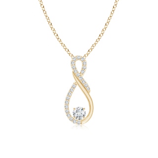 3.4mm GVS2 Diamond Infinity Pendant for Mom in Yellow Gold