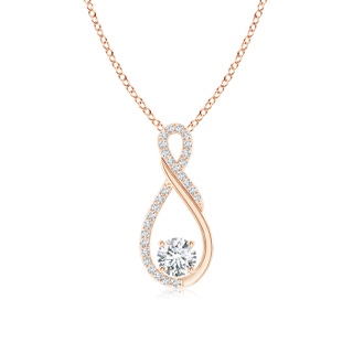 4.6mm GVS2 Diamond Infinity Pendant for Mom in 9K Rose Gold