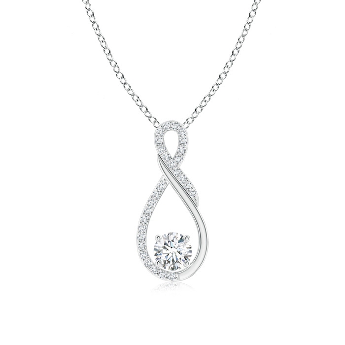 4.6mm GVS2 Diamond Infinity Pendant for Mom in White Gold