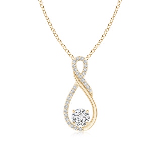 4.6mm HSI2 Diamond Infinity Pendant for Mom in Yellow Gold