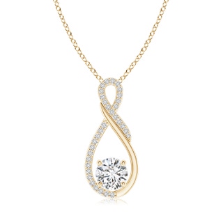 6mm HSI2 Diamond Infinity Pendant for Mom in Yellow Gold