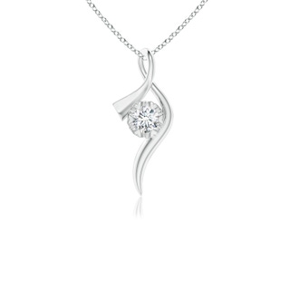 4.1mm GVS2 Solitaire Diamond Ribbon Pendant in P950 Platinum