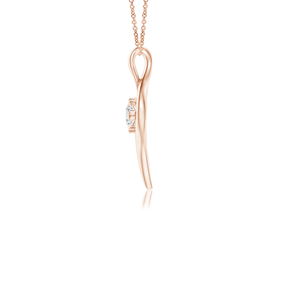 4.1mm GVS2 Solitaire Diamond Ribbon Pendant in Rose Gold side-1