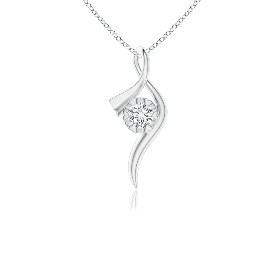 4.1mm HSI2 Solitaire Diamond Ribbon Pendant in P950 Platinum 