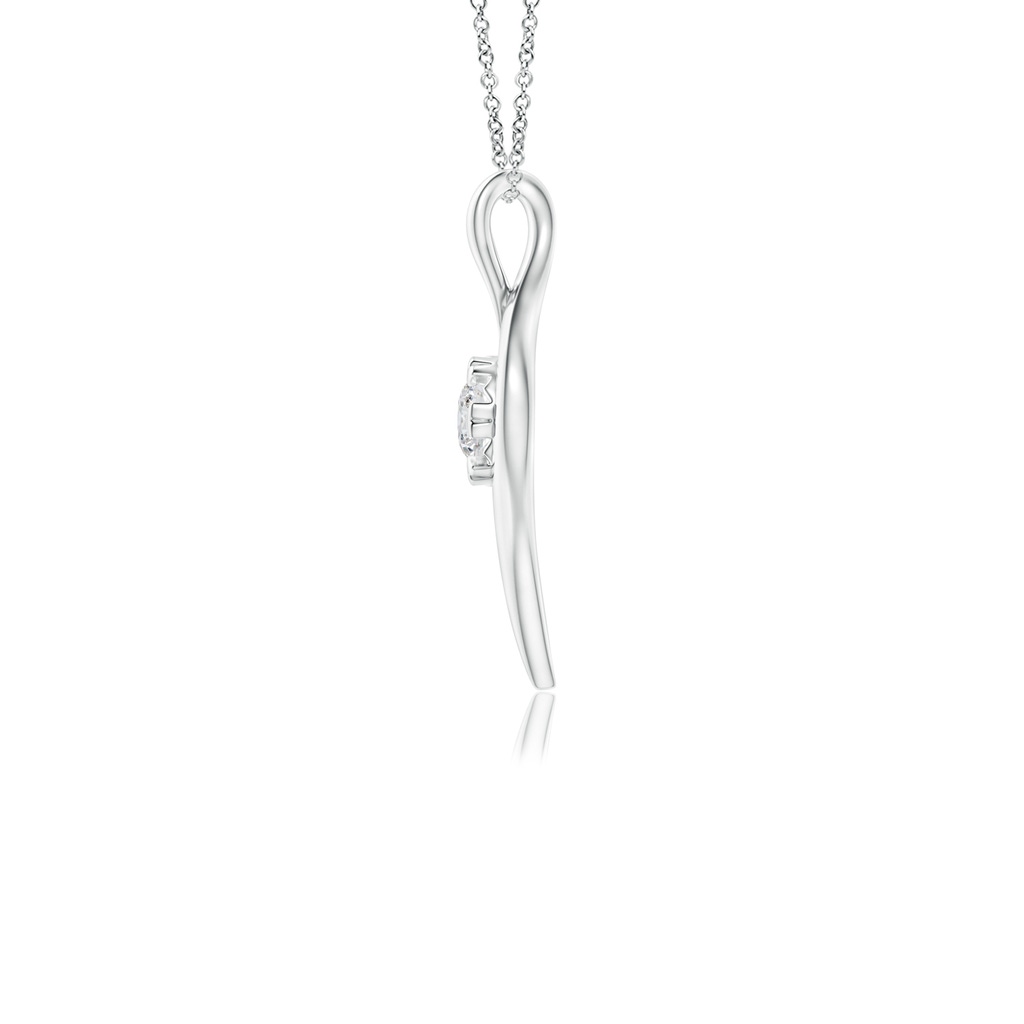 4.1mm HSI2 Solitaire Diamond Ribbon Pendant in White Gold Side-1