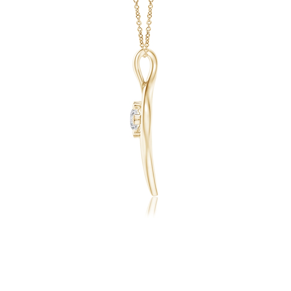 4.1mm HSI2 Solitaire Diamond Ribbon Pendant in Yellow Gold side-1