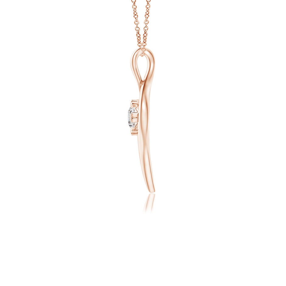 4.1mm IJI1I2 Solitaire Diamond Ribbon Pendant in Rose Gold side-1