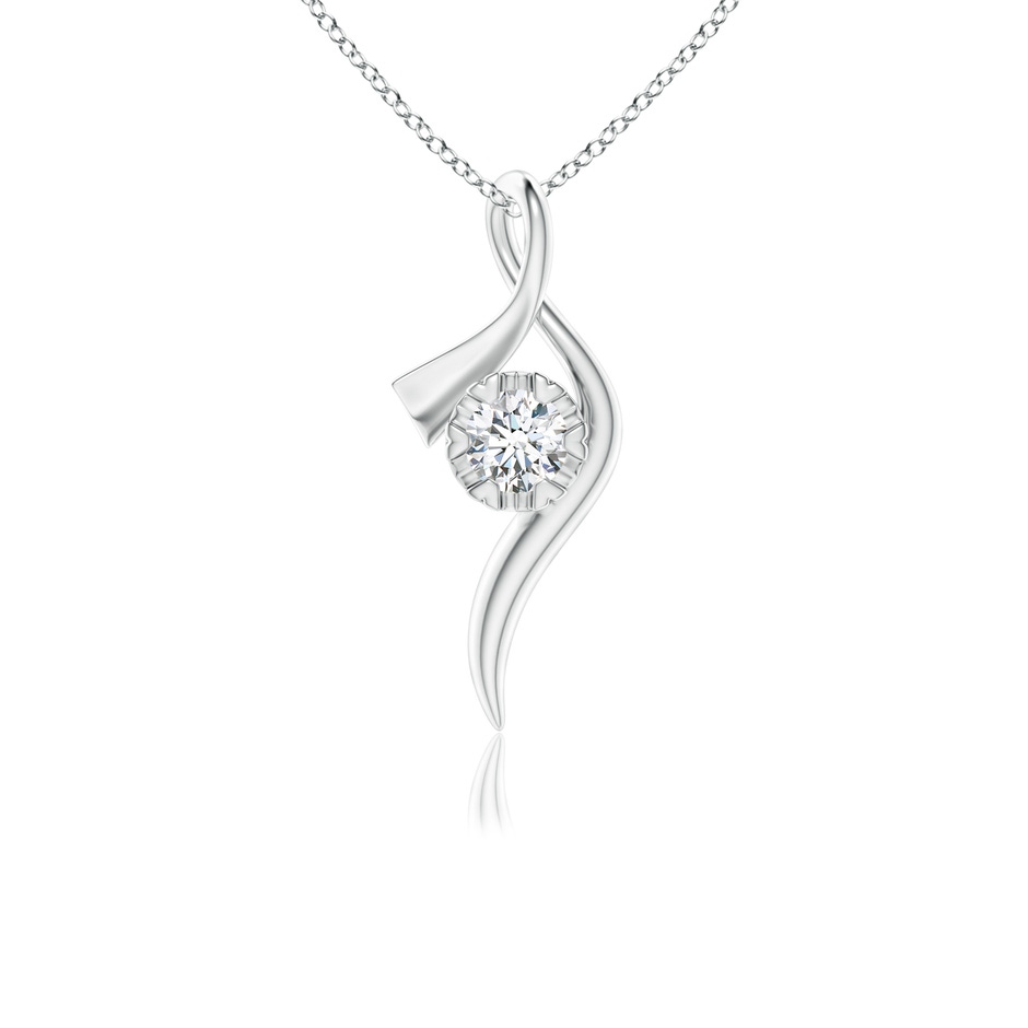 4.4mm GVS2 Solitaire Diamond Ribbon Pendant in P950 Platinum 