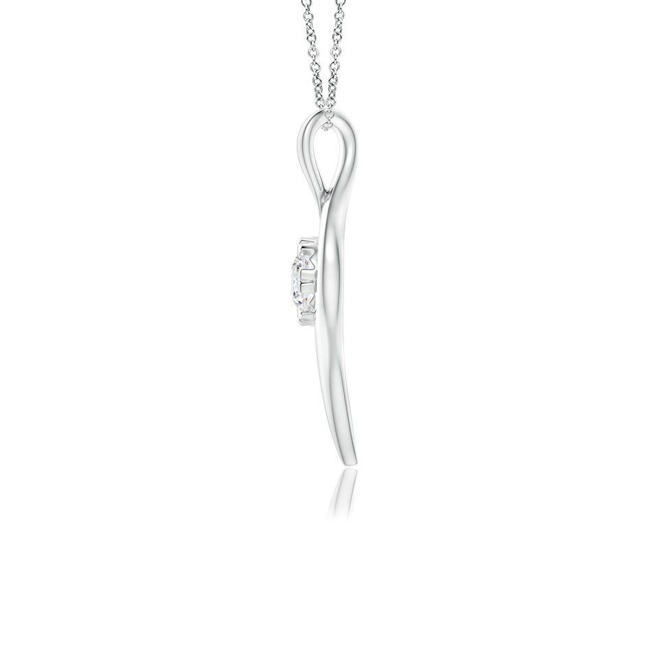 4.4mm GVS2 Solitaire Diamond Ribbon Pendant in P950 Platinum side-1