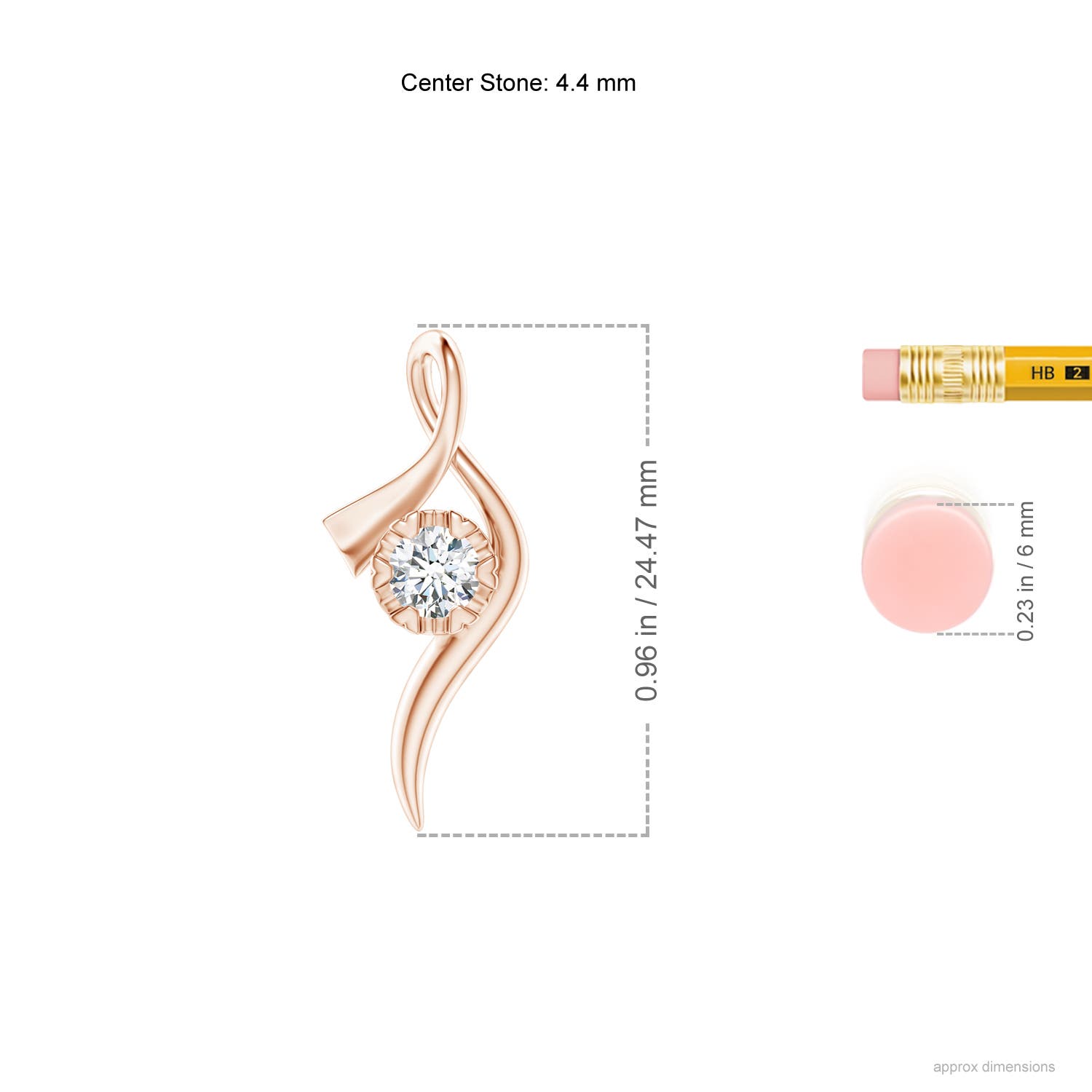 G, VS2 / 0.33 CT / 14 KT Rose Gold