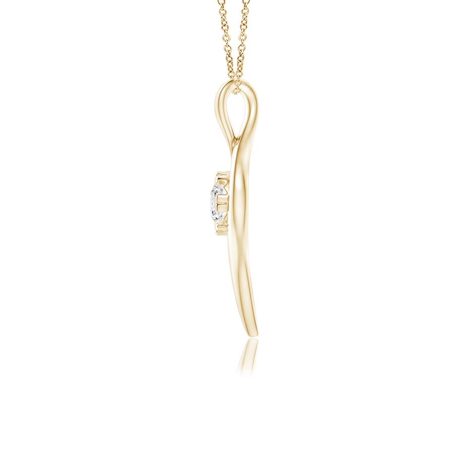 4.4mm GVS2 Solitaire Diamond Ribbon Pendant in Yellow Gold side-1