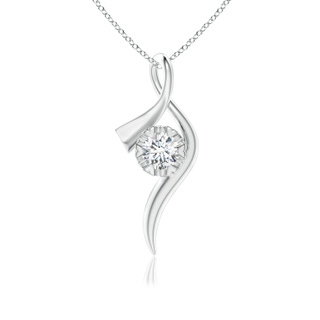 5.1mm GVS2 Solitaire Diamond Ribbon Pendant in White Gold