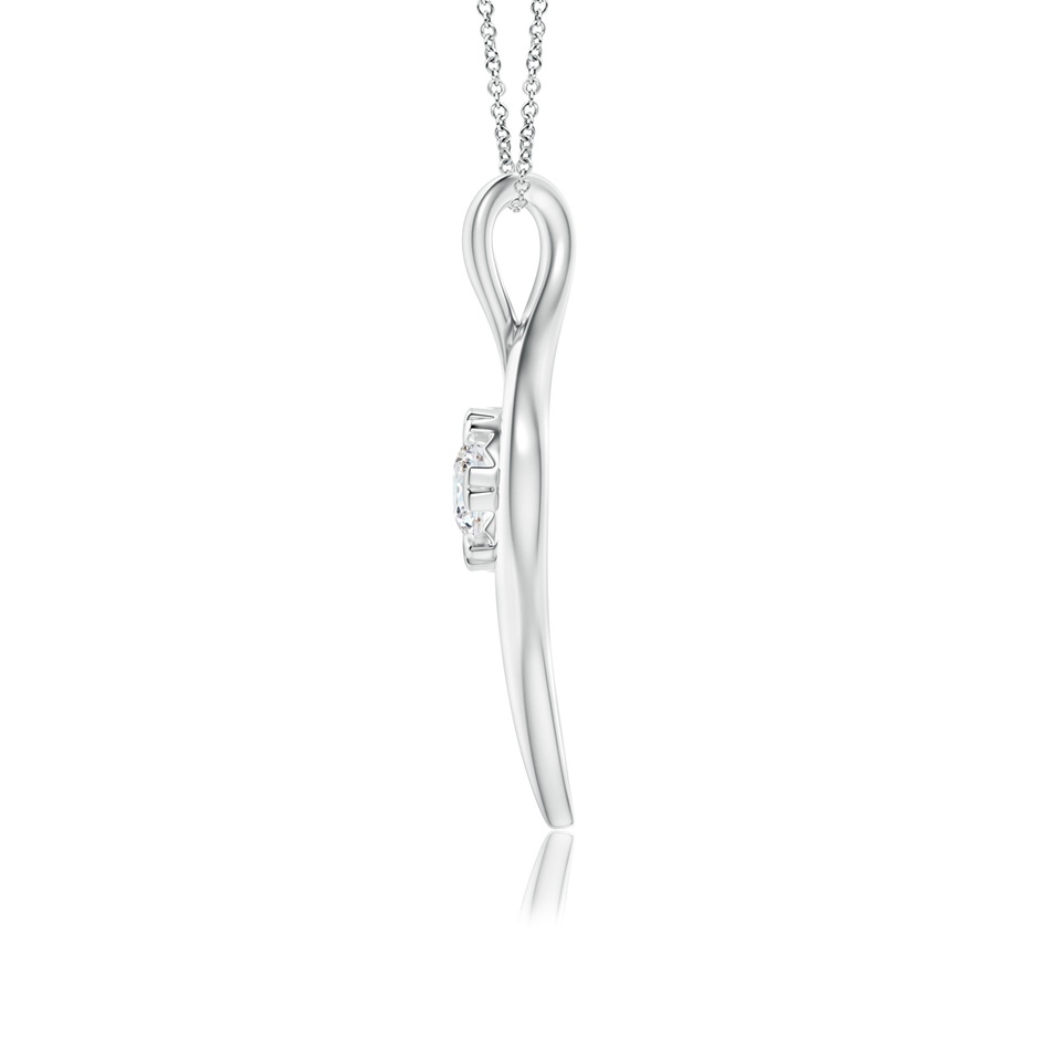 5.1mm GVS2 Solitaire Diamond Ribbon Pendant in White Gold side-1