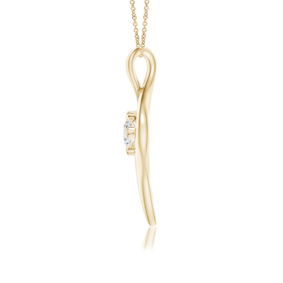 5.1mm GVS2 Solitaire Diamond Ribbon Pendant in Yellow Gold side-1